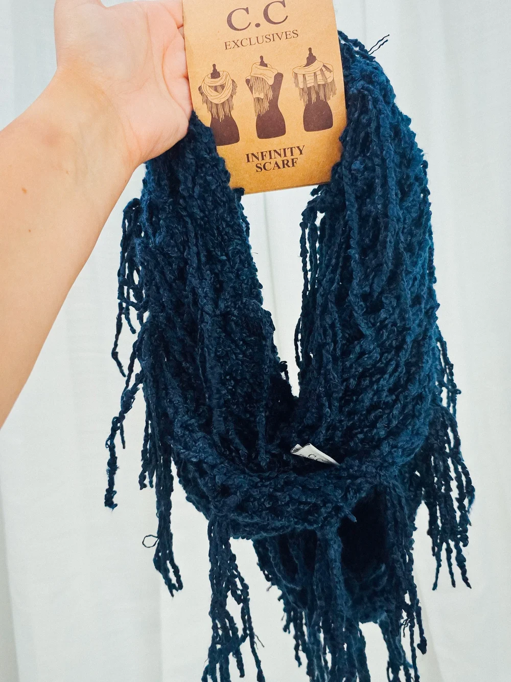 Cozy Infinity Scarf- Navy Scarf - C.C. Exclusives infinity scarf